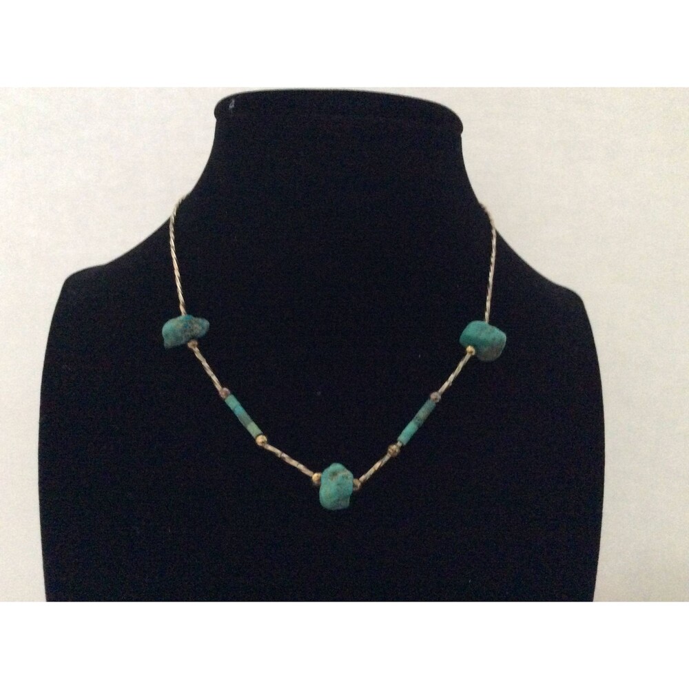 Vintage Turquoise Stones Gold Tone Necklace